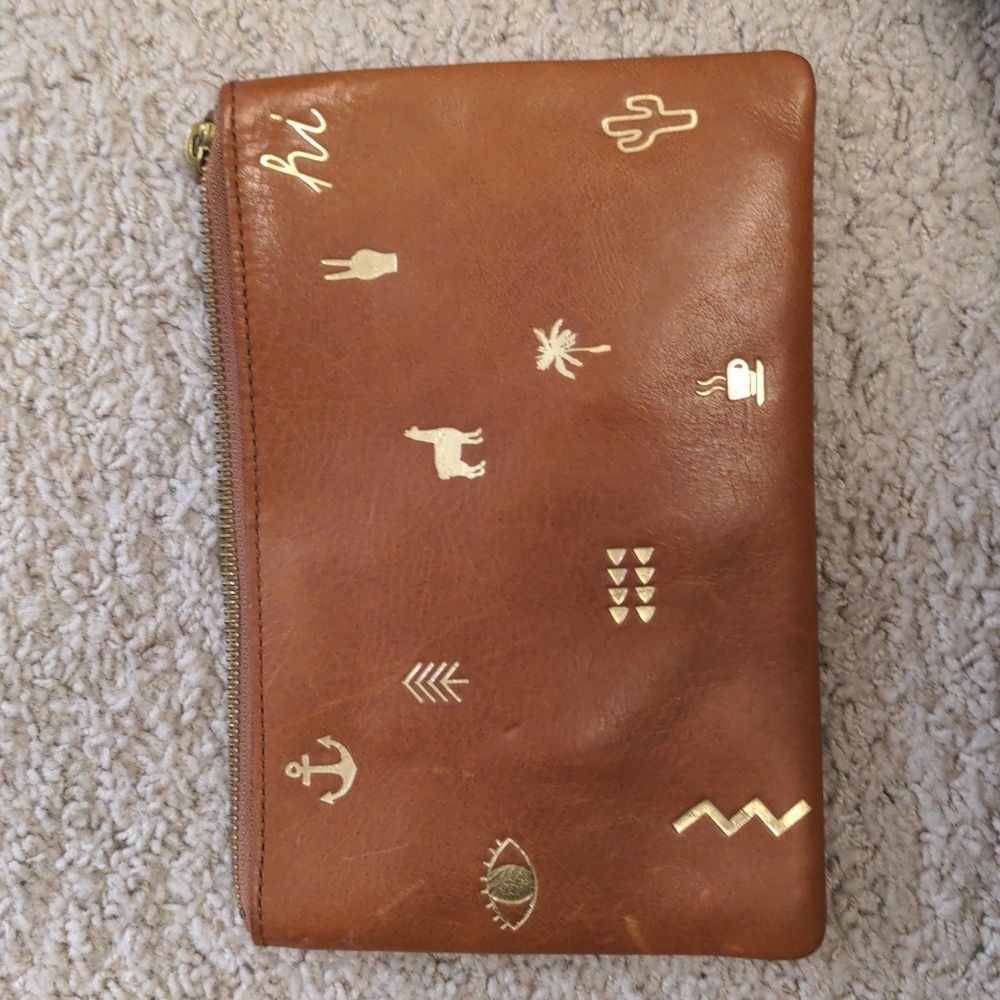 Madewell leather pouch clutch NWT